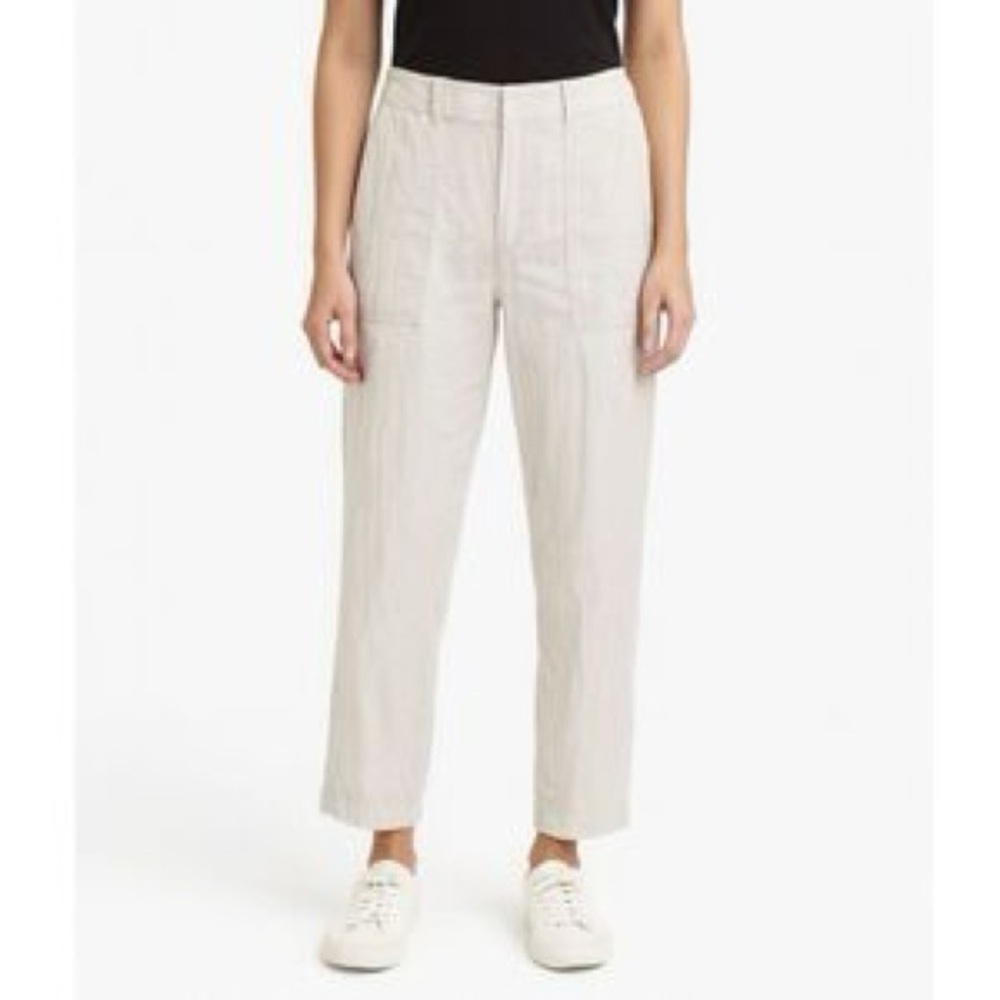 Club Monaco Linen Blend Cropped Straight Leg Pants